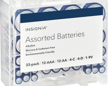 Insignia Assorted 33-Pack Batteries with Storage Box – Just $11.99!