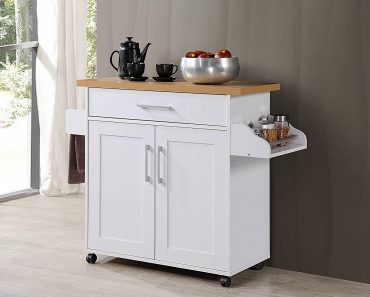 Kitchen Island with Spice Rack, Towel Rack & Drawer – Only $95 Shipped!