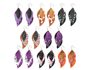 8 Pairs Halloween 3 Layered Faux Leather Earrings – Just $13.99!