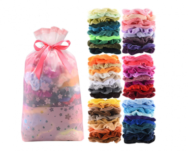 60 Pack Velvet Hair Scrunchies – Just $7.99! About $.13 Each!