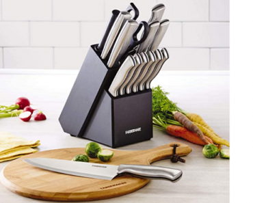 Farberware Stamped 15-Piece High-Carbon Stainless Steel Knife Block Set Only $24.99 Shipped! (Reg. $40)