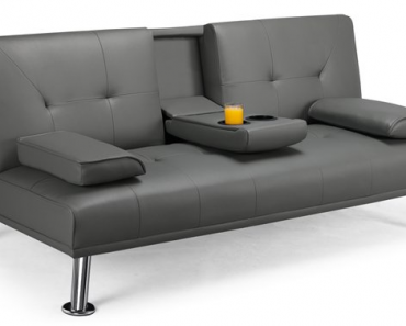 Modern Faux Leather Futon with Cup Holders – Just $139.00! Walmart Big Save Event!