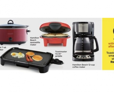 KOHL’S BLACK FRIDAY SALE! Small Appliances from Hamilton Beach, Toastmaster and Crock-Pot – $9.54! OR $6.09 TONIGHT ONLY!