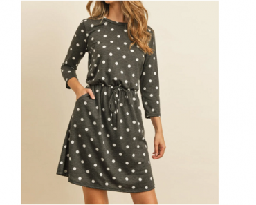 Women’s 3/4 Sleeve Cinch Waist Pocket Dresses Only $14.99! Choose from 13 Different Patterns!