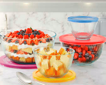 Pyrex 8-piece Glass Sculpted Mixing Bowls Only $9.97 Shipped!