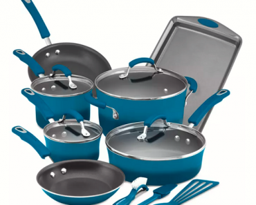 Rachael Ray Classic Brights 14-Piece Nonstick Cookware Set in Marine Blue Only $79.99 Shipped! (Reg. $299.99)