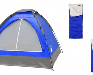 Wakeman TradeMark Two Person Tent and Two Adult 300G Sleeping Bags – Just $49.97!