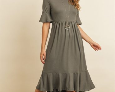 Flutter Sleeve Ruffled Hem Dress – Only $14.99!