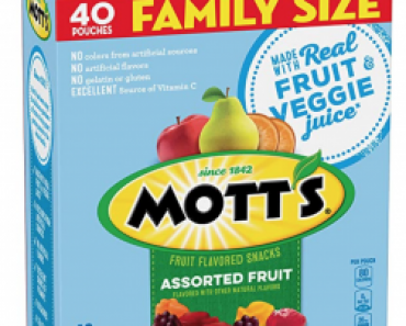 Mott’s Fruit Snacks, Family Size, 40-Count Box $5.59 Shipped!