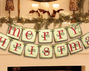 Merry Christmas Banner – Vintage Banner – Just $11.59!