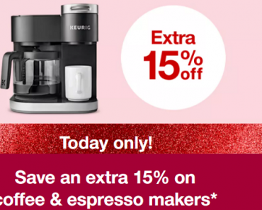 Target: Take an Extra 15% off Coffee & Espresso Makers! Today Only!