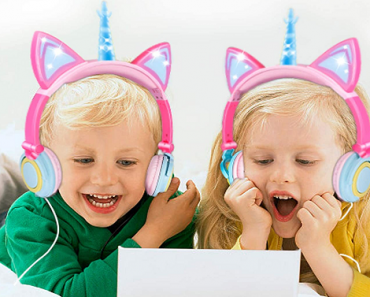Glowing Unicorn Kids Headphones Only $14.39!