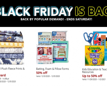 Joann Fabric: BLACK FRIDAY is Back! Get Doorbusters + Save 20% On Your Purchase!