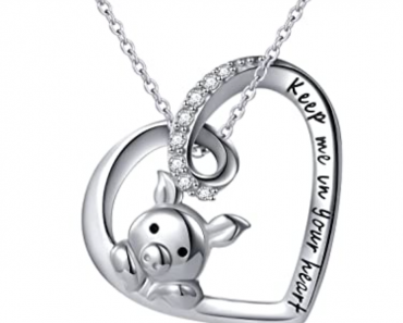 Sterling Silver Cute Pig Pendant Necklace – Only $10.40!