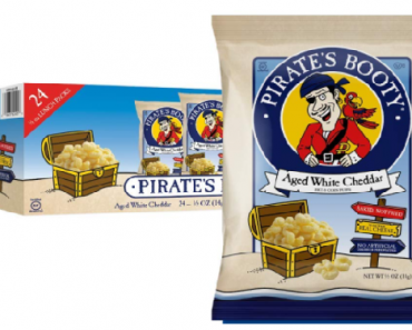 Pirate’s Booty Cheese Puffs, Healthy Kids Snacks, Real Aged White Cheddar, (Pack of 24) Only $7.58 Shipped!
