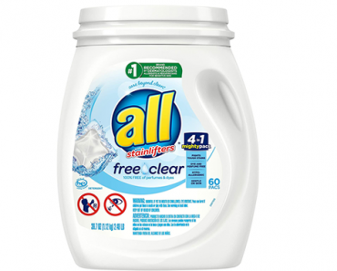 all Mighty Pacs Laundry Detergent Free Clear for Sensitive Skin, Tub, 60 Count – GET TWO for Just $11.95!