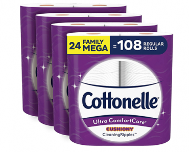 Cottonelle Ultra ComfortCare Toilet Paper, 24 Family Mega Rolls – Only $19.45!