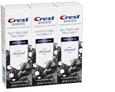 Crest Charcoal 3D White Toothpaste, Whitening Therapy Deep Clean with Fluoride (Pack of 3) Only $7.40 Shipped!