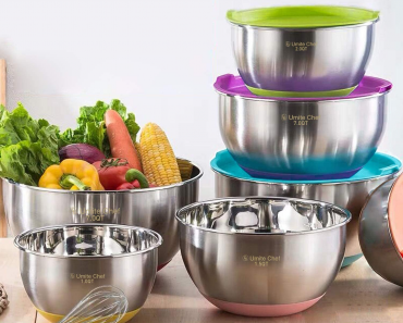 Umite Chef 6 Piece Stainless Steel Mixing Bowl Set with Lids Only $28.89!