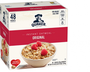 Quaker Instant Oatmeal Individual Packets, 48 Count Only $7.60 Shipped!