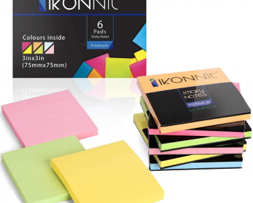6 Pads Premium Sticky Notes 3×3 (Assorted Colors) Only $4.89!