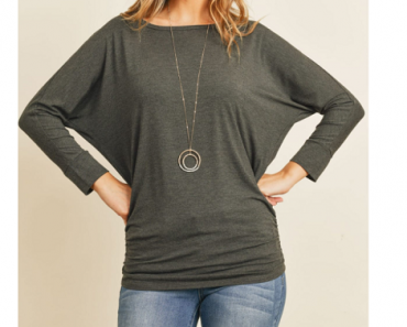 Women’s 3/4 Sleeve Shirred Waist Top Only $9.99 Shipped!
