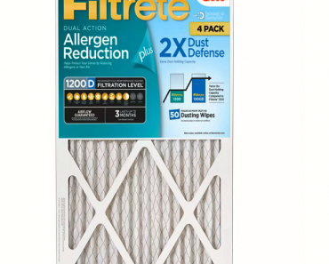 Filtrete Dual-Action Micro Allergen Plus 2X Dust Defense Filter – 4 Pack- Only $31.98!