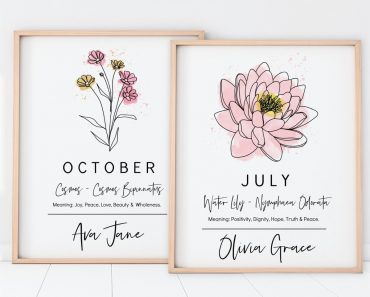 Personalized Birth Flower Print – Only $8.98!