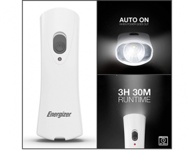 ENERGIZER Compact Rechargeable Emergency LED Flashlight, Plug-in Power Outage Light – Just $7.97!