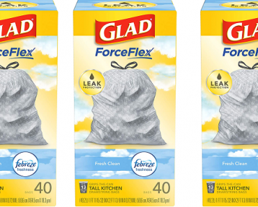 Glad ForceFlex Tall Kitchen Drawstring Trash Bags (40 Count) Only $5.77 Shipped!