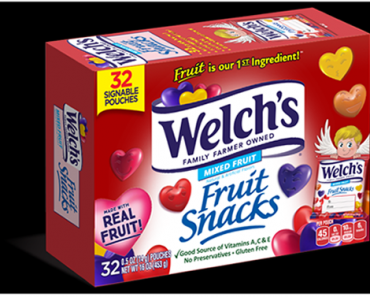 Welch’s Valentine’s Fruit Snacks, Mixed Fruit – 32 ct – Just $2.49!
