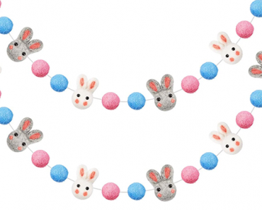 Colorful Easter Felt Rabbit, Pom Pom Garland – 2 Pieces – Just $17.09! In time for Easter!