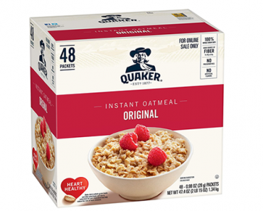 Quaker Instant Oatmeal, Original, Individual Packets, 48 Count – Just $6.64!