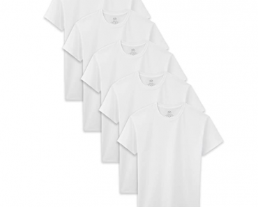 Fruit of the Loom Boys’ Cotton White T-Shirts 5 Pack Only $7.64!
