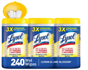 In-Stock! Lysol Disinfecting Wipes, Lemon & Lime Blossom, 240ct Only $9.97!