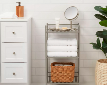 3 -Tier Square Tube Brushed Nickel Decorative Storage Cabinet Only $17.49!! (Reg. $34.99)