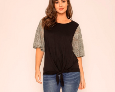 Lace Sleeve Tunic (Multiple Colors) Only $16.99 + FREE Shipping! (Reg. $50)