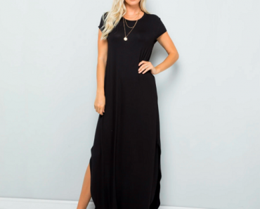 Short Sleeve Side Slit Maxi Dress (Multiple Colors) Only $13.99 + FREE Shipping! (Reg. $45)