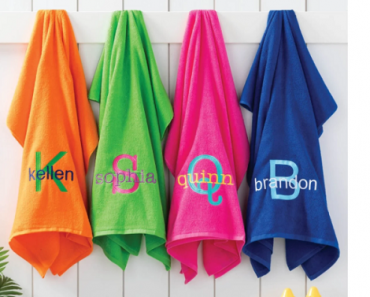 Small Colorful Initial Beach Towel Only $19.99 Shipped!
