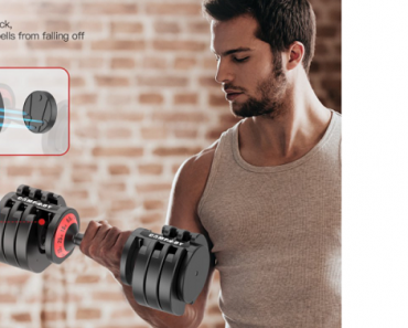 Campmoy Adjustable Dumbbell 6.5-44 lbs Home Fitness Dumbbell with Anti-Slip Handle Only $119.99 Shipped! (Reg. $300)