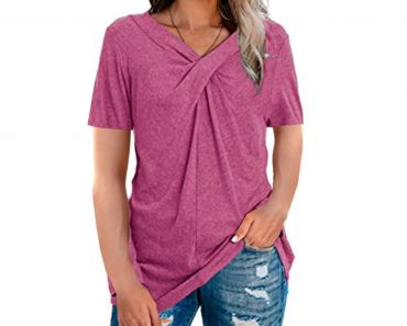 Women’s Solid Color Neckline Twisted T-Shirt – Only $16.99!