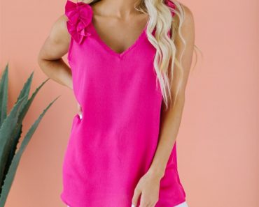 Sweet Moments Ruffled V-Neck Tank – Only $21.99!