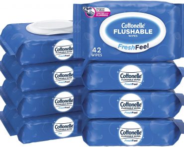 Cottonelle FreshFeel Flushable Wet Wipes for Adults, 8 Flip-Top Packs, 42 Wipes per Pack – Only $12.77!