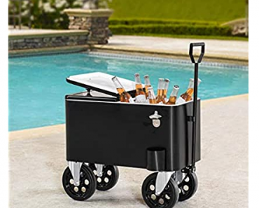 Sunjoy Audrey 60 Quart Rolling Cooler Cart Only $49.99! (Reg $99.99)