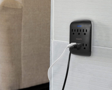 4 Pack Philips 6 Outlet Extender Surge Protector Only $19.99!
