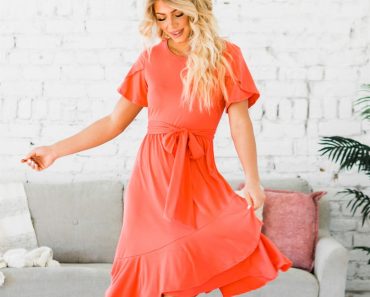 Selina Flutter Sleeve Midi Dress – Only $32.99!