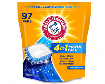 Arm & Hammer 4-IN-1 Power Paks Laundry Detergent – 97 ct – Only $7.58!
