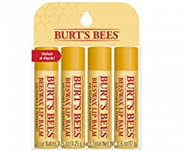 Burt’s Bees 100% Natural Moisturizing Lip Balm, Original Beeswax with Vitamin E & Peppermint Oil – 4 Tubes – Just $7.00!