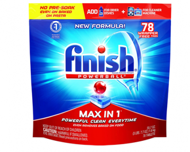 Finish Max in 1 Powerball Wrapper-Free Dishwasher Tablets – 78ct – Just $10.24 each when you buy 2!