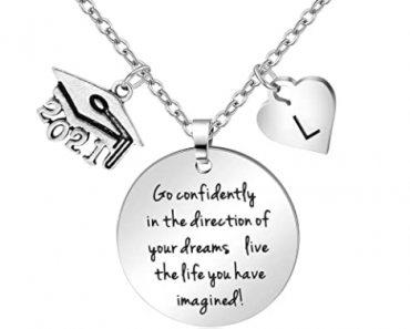 Graduation Necklace Gift “Go Confidently in The Direction of Your Dreams” – Just $12.97!